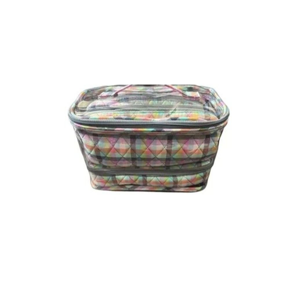 VERA BRADLEY 4 PIECE Cosmetic Organizer Gingham Plaid - NWT